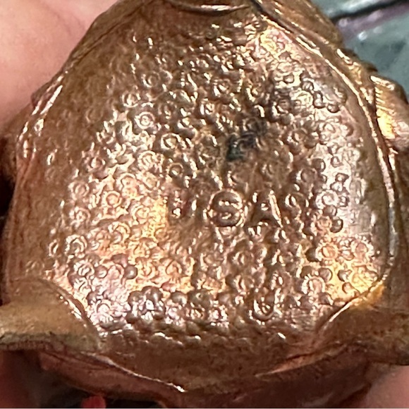 Antique Deco Brass USA Made Ring Display Casket Trinket Box on Pedestals 3x3x3” - Picture 16 of 16